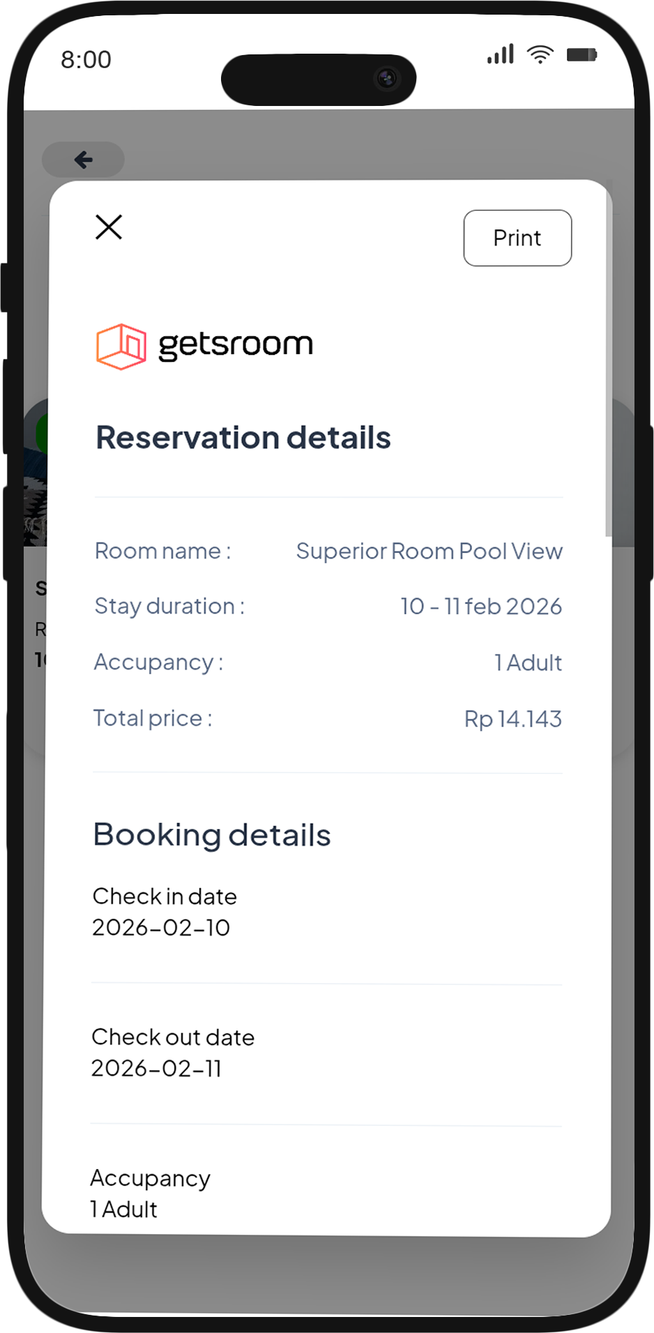 Detailed and centralized reservation dashboard